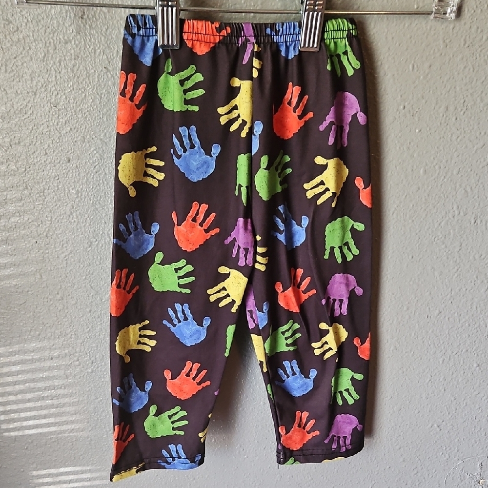 5/$15 Colorful Handprint Patterned Pants